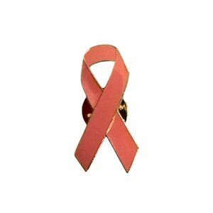 Pink Ribbon Breast Cancer Awareness Lapel Pin With Clutch Back